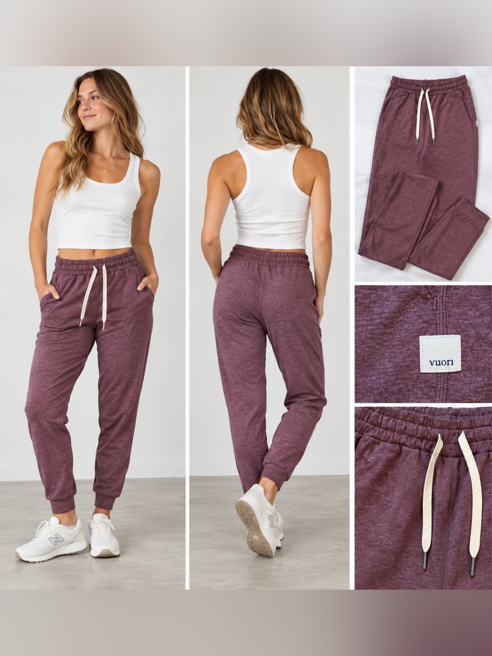 Vuori Performance Joggers Size Small • Heathered Maroon • 27” Inseam • MSRP $94